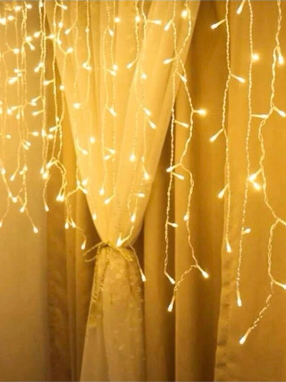 New Large 9.8ft Decorative Curtain 96 LED Icicle String Lights USB Home Decor